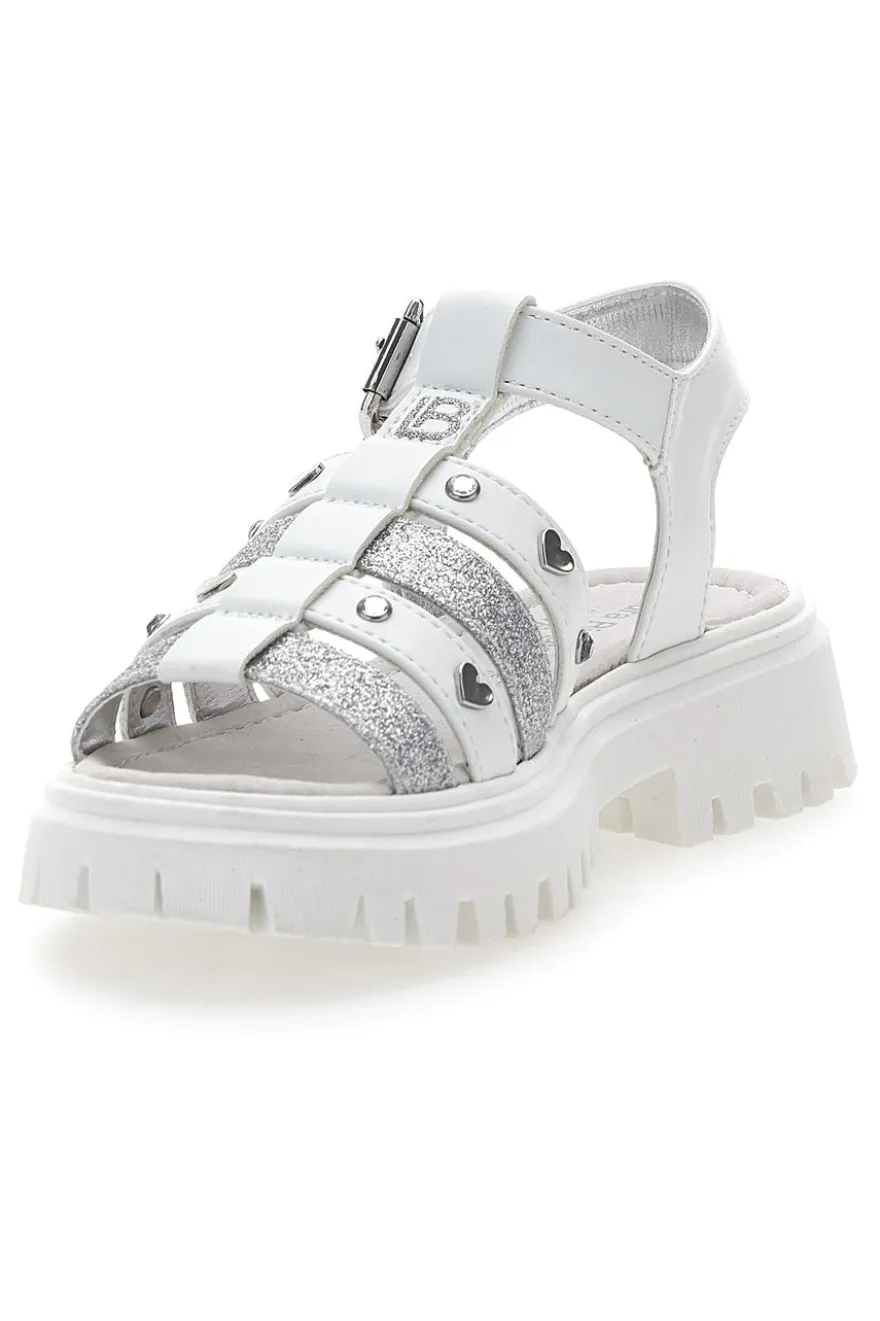 Sandali bianchi con borchie e suola chunky Laura Biagiotti 90219488
