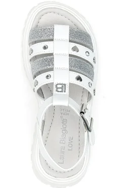 Sandali bianchi con borchie e suola chunky Laura Biagiotti 90219488