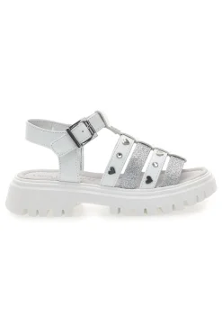 Sandali bianchi con borchie e suola chunky Laura Biagiotti 90219488