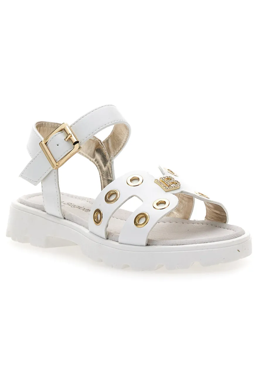 Sandali bianchi con borchie oro e suola chunky Laura Biagiotti AG1728316313