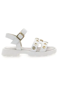 Sandali bianchi con borchie oro e suola chunky Laura Biagiotti AG1728316313