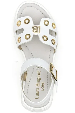 Sandali bianchi con borchie oro e suola chunky Laura Biagiotti AG1728316313