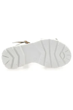 Sandali bianchi con borchie oro e logo gioiello Laura Biagiotti G1728316313