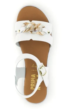 Sandali bianchi con catena decorativa Prima riga P335