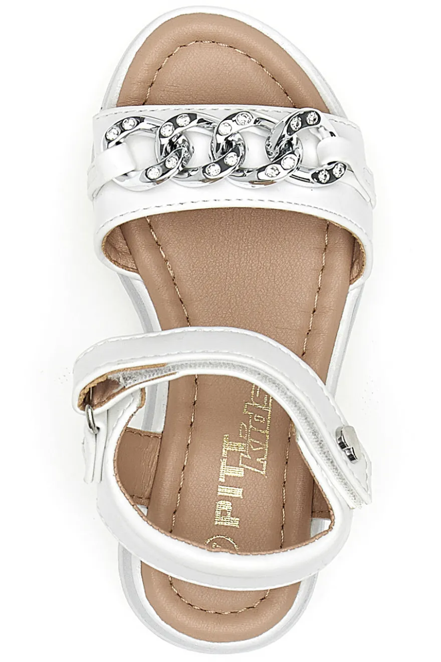 Sandali bianchi con catena PITT KIDS 39G2532S