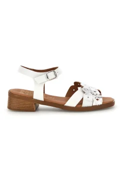 Sandali bianchi con cinturini decorati Prima riga L43