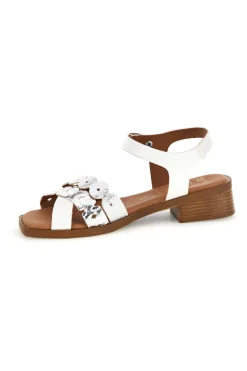 Sandali bianchi con cinturini decorati Prima riga L43