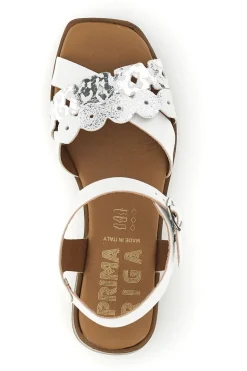 Sandali bianchi con cinturini decorati Prima riga L43