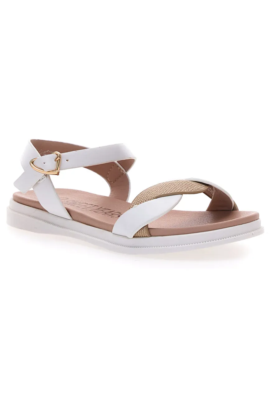 Sandali bianchi con cinturino e suola morbina SWEET YEARS 0242
