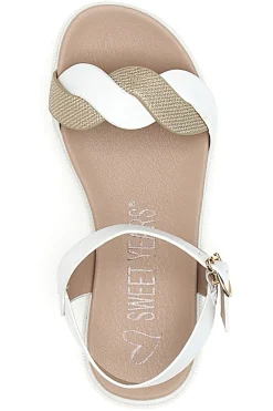 Sandali bianchi con cinturino e suola morbina SWEET YEARS 0242