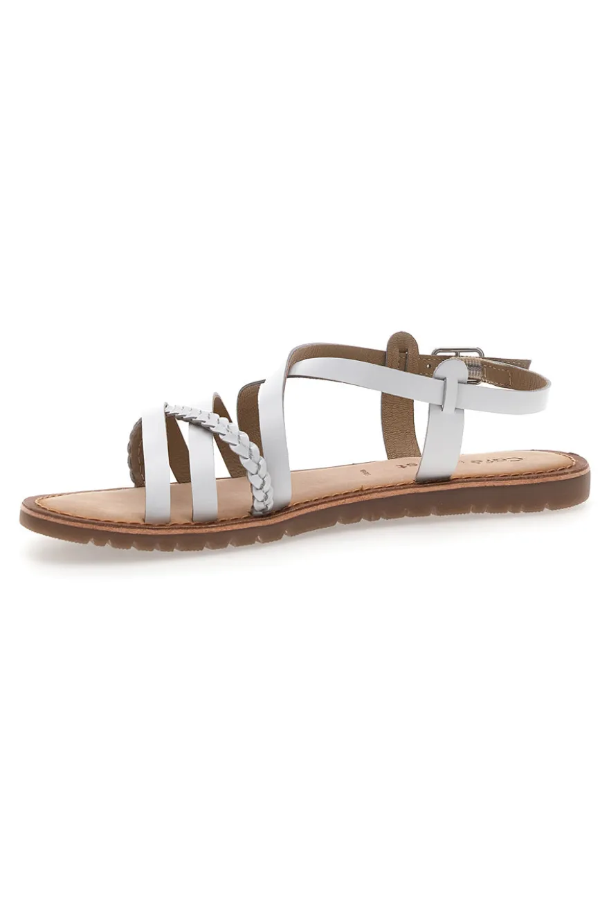 Sandali bianchi con cinturini intrecciati CAFE' COST 95160