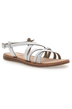 Sandali bianchi con cinturini intrecciati CAFE' COST 95160