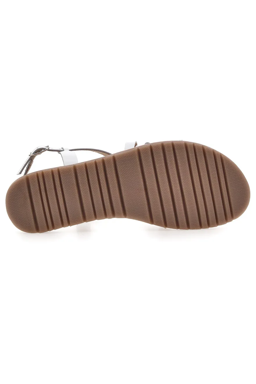 Sandali bianchi con cinturini intrecciati CAFE' COST 95160