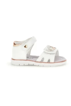 Sandali bianchi con cuori oro rosa Grazie girl 200C574