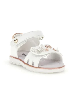 Sandali bianchi con cuori oro rosa Grazie girl 200C574