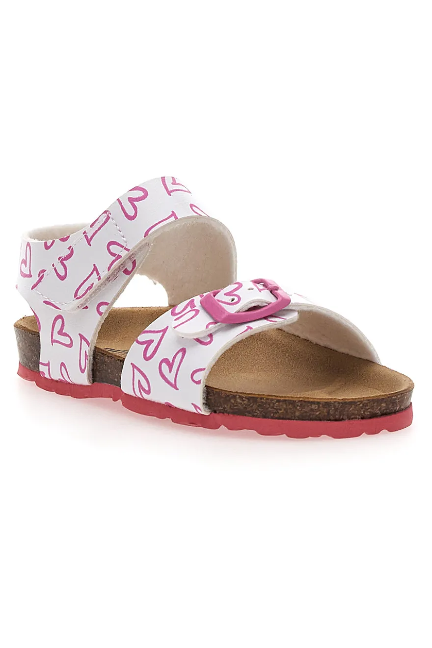 Sandali Bianchi con Cuori Rosa PITT KIDS 45289GLO