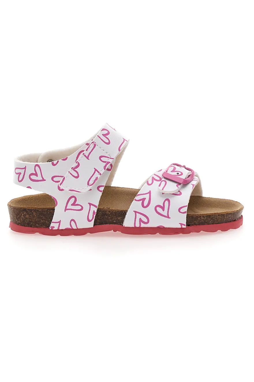 Sandali Bianchi con Cuori Rosa PITT KIDS 45289GLO