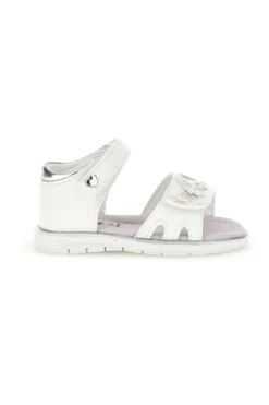 Sandali bianchi con cuori argento Grazie girl 200C574