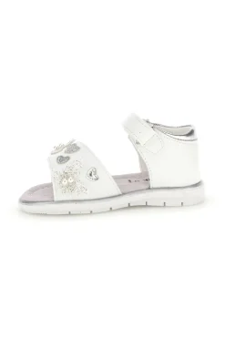 Sandali bianchi con cuori argento Grazie girl 200C574