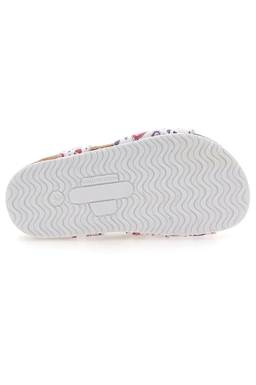 Sandali bianchi con cuori e fiore glitterato PITTARELLO BIO 257A740SR