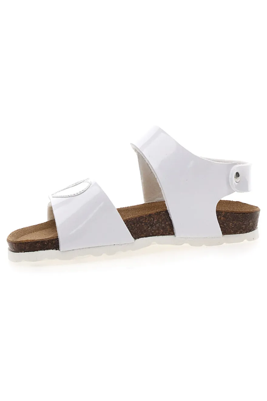 Sandali Bianchi con Cuori Argento e Velcro PITT KIDS 45260TWV