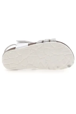 Sandali Bianchi con Cuori Argento e Velcro PITT KIDS 45260TWV