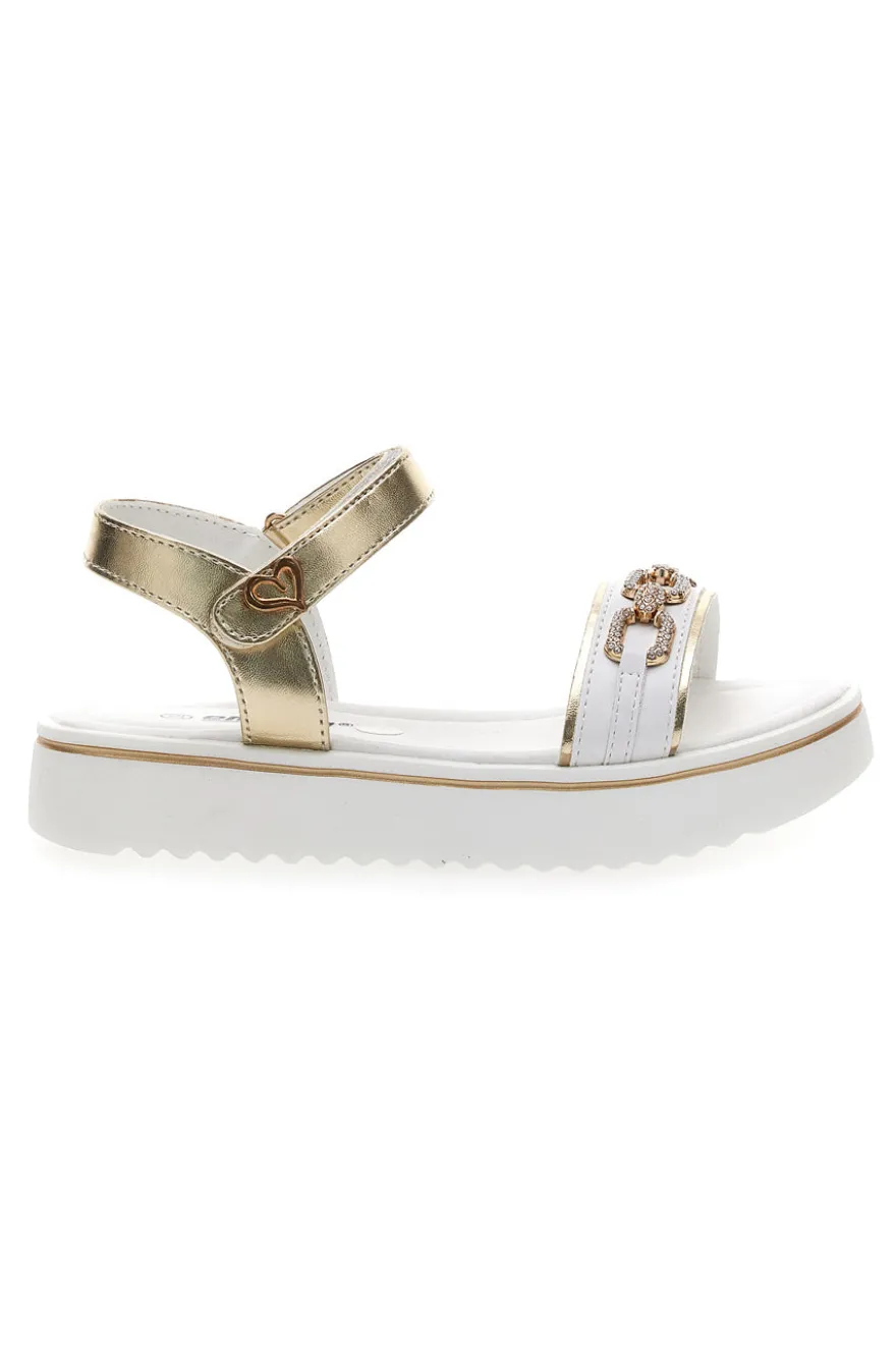 Sandali Bianchi Con Dettagli Oro Energy 539