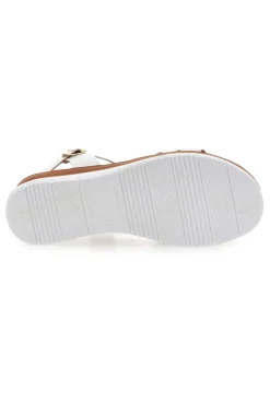 Sandali Bianchi Con Dettagli Oro Prima Riga 247402