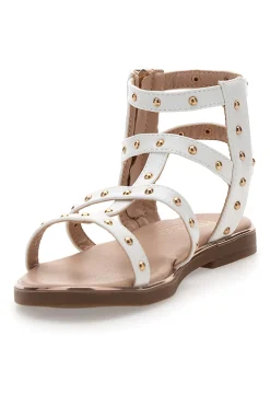 Sandali bianchi con dettagli oro Pitt Kids 39G2537S