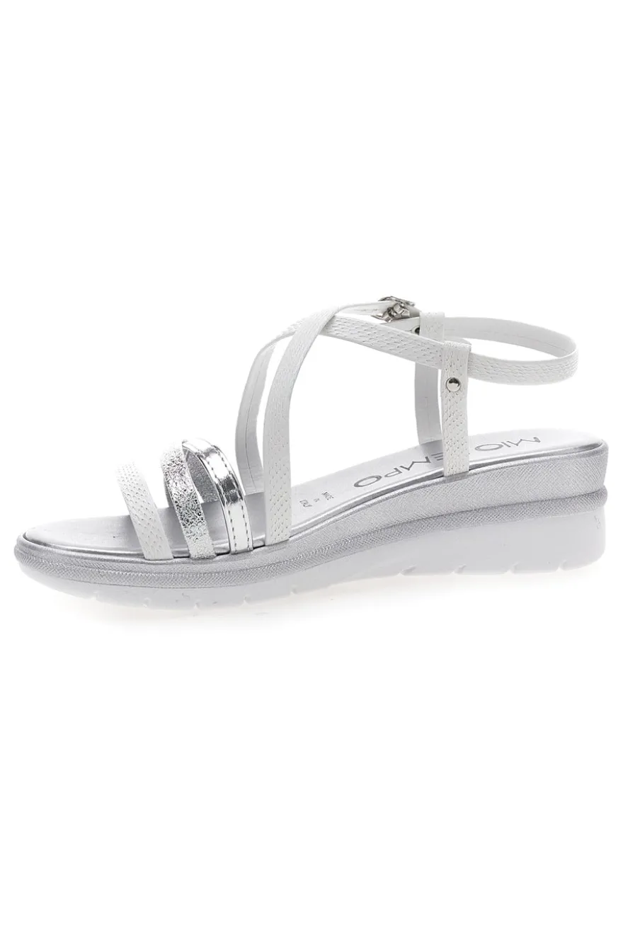 Sandali Bianchi con Dettagli Argento e Platform MIO TEMPO 2433