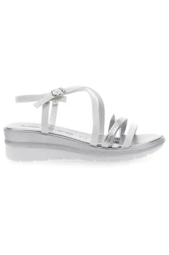 Sandali Bianchi con Dettagli Argento e Platform MIO TEMPO 2433