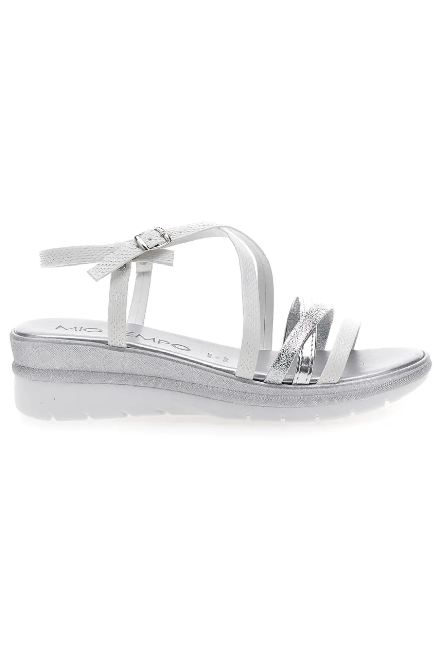 Sandali Bianchi con Dettagli Argento e Platform MIO TEMPO 2433
