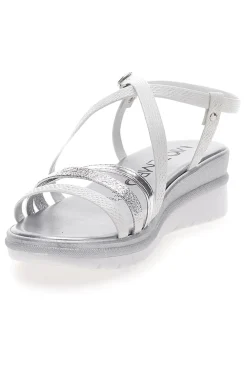 Sandali Bianchi con Dettagli Argento e Platform MIO TEMPO 2433