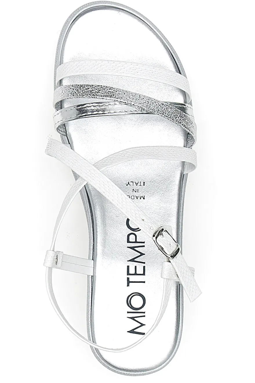 Sandali Bianchi con Dettagli Argento e Platform MIO TEMPO 2433