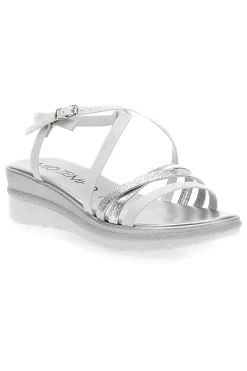 Sandali Bianchi con Dettagli Argento e Platform MIO TEMPO 2433