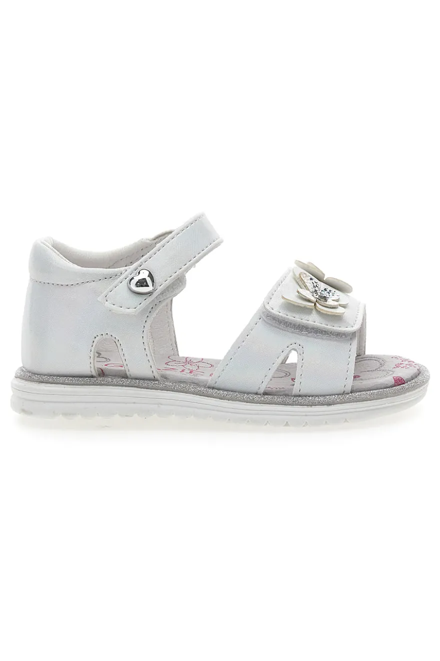 Sandali Bianchi con Farfalle e Doppio Velcro GRAZIE GIRL 15018