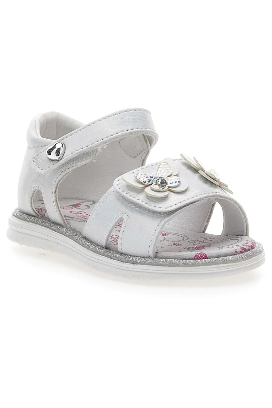 Sandali Bianchi con Farfalle e Doppio Velcro GRAZIE GIRL 15018