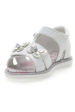Sandali Bianchi con Farfalle e Doppio Velcro GRAZIE GIRL 15018
