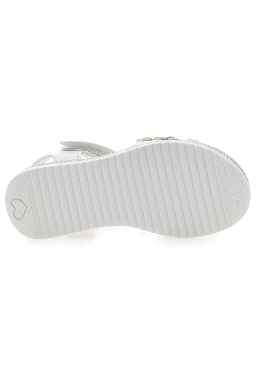 Sandali Bianchi con Farfalle Decorative e Chiusura a Velcro GRAZIE GIRL 14330