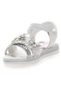 Sandali Bianchi con Farfalle Decorative e Chiusura a Velcro GRAZIE GIRL 14330