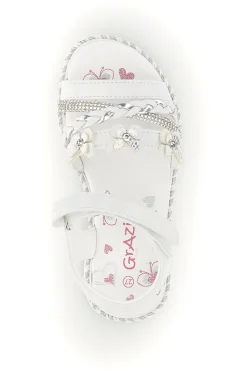 Sandali bianchi con farfalle e strass Grazie girl 15022