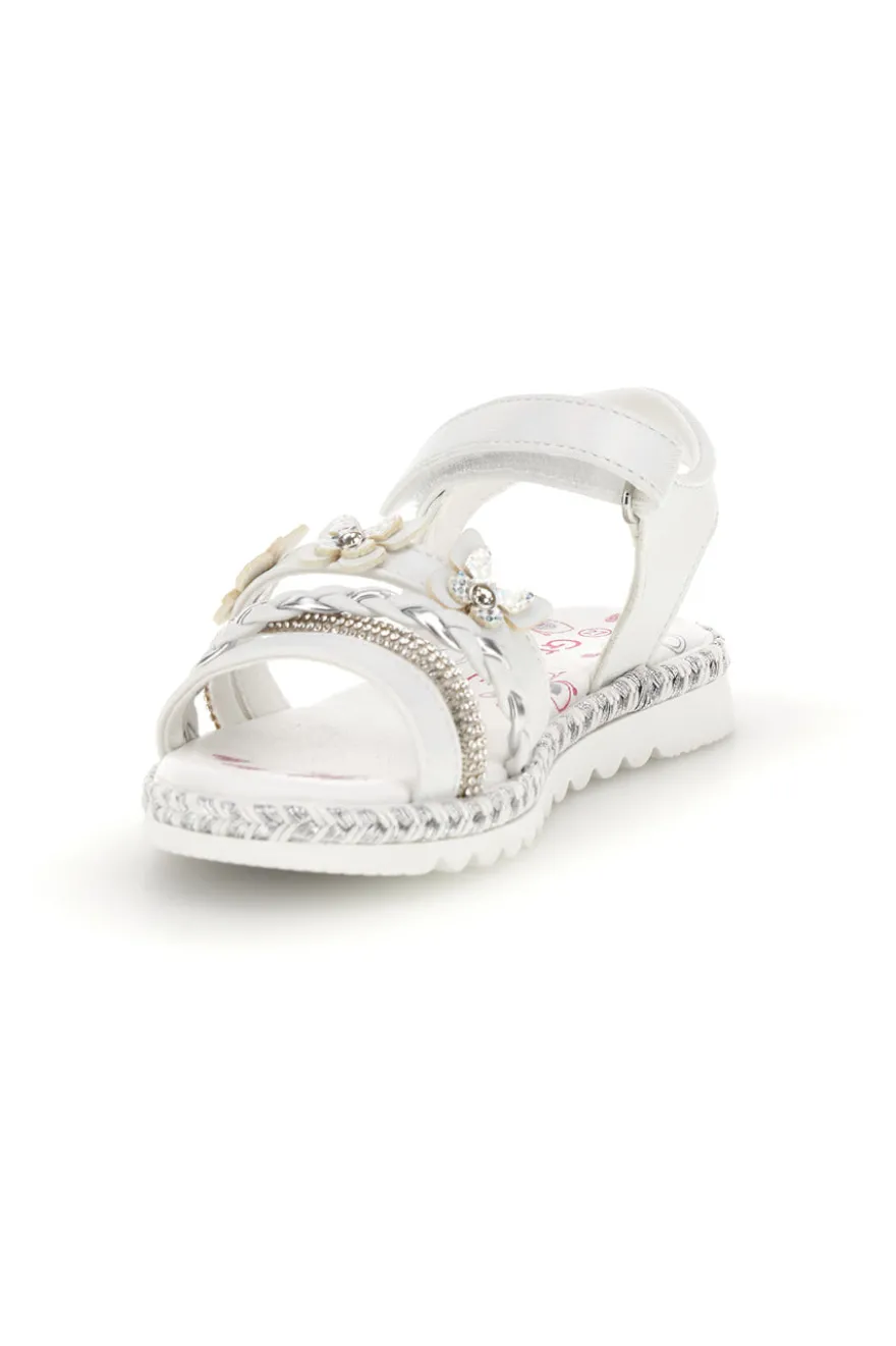 Sandali bianchi con farfalle e strass Grazie girl 15022