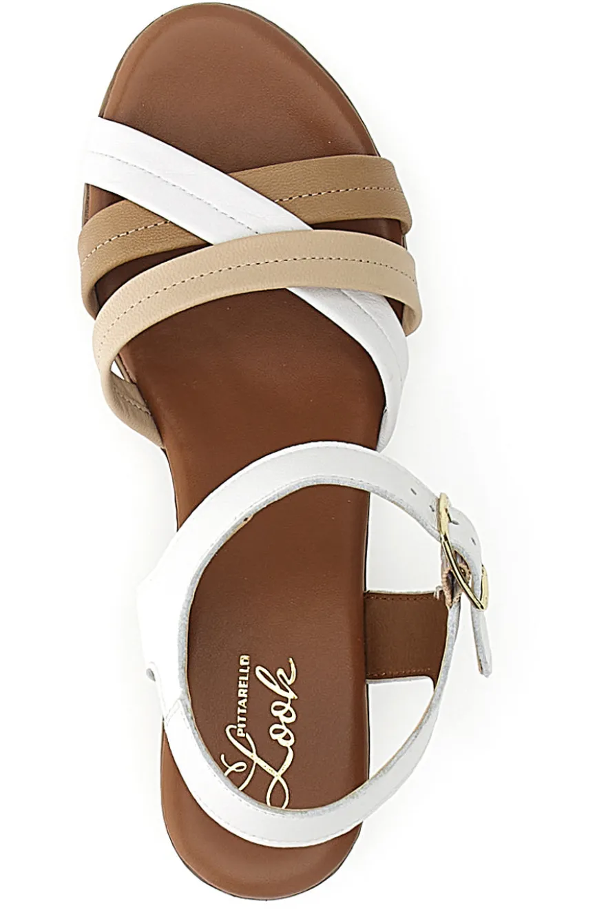 Sandali Bianchi con Fascette Incrociate Pittarello Look 243205