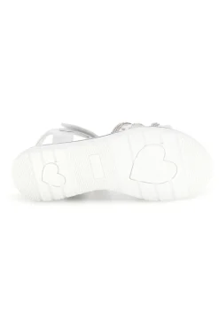 Sandali bianchi con fascia brillante e strappo Grazie girl 15101