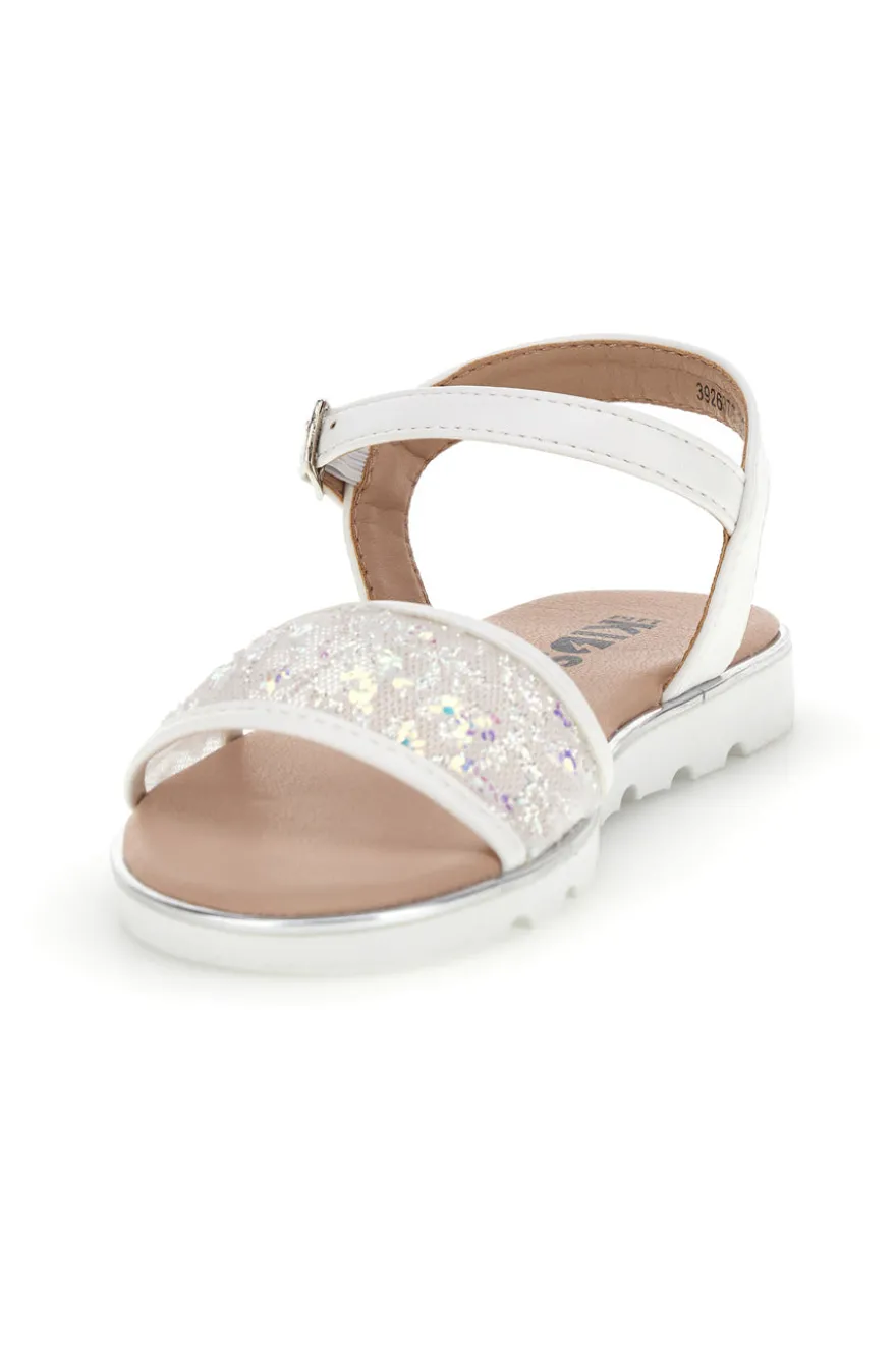 Sandali bianchi con fascia brillante Pitt kids 392637S