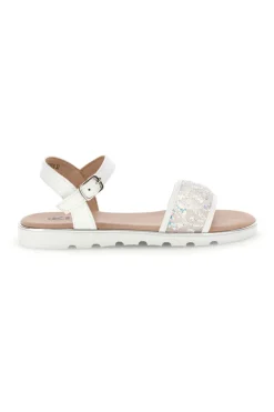 Sandali bianchi con fascia brillante Pitt kids 392637S