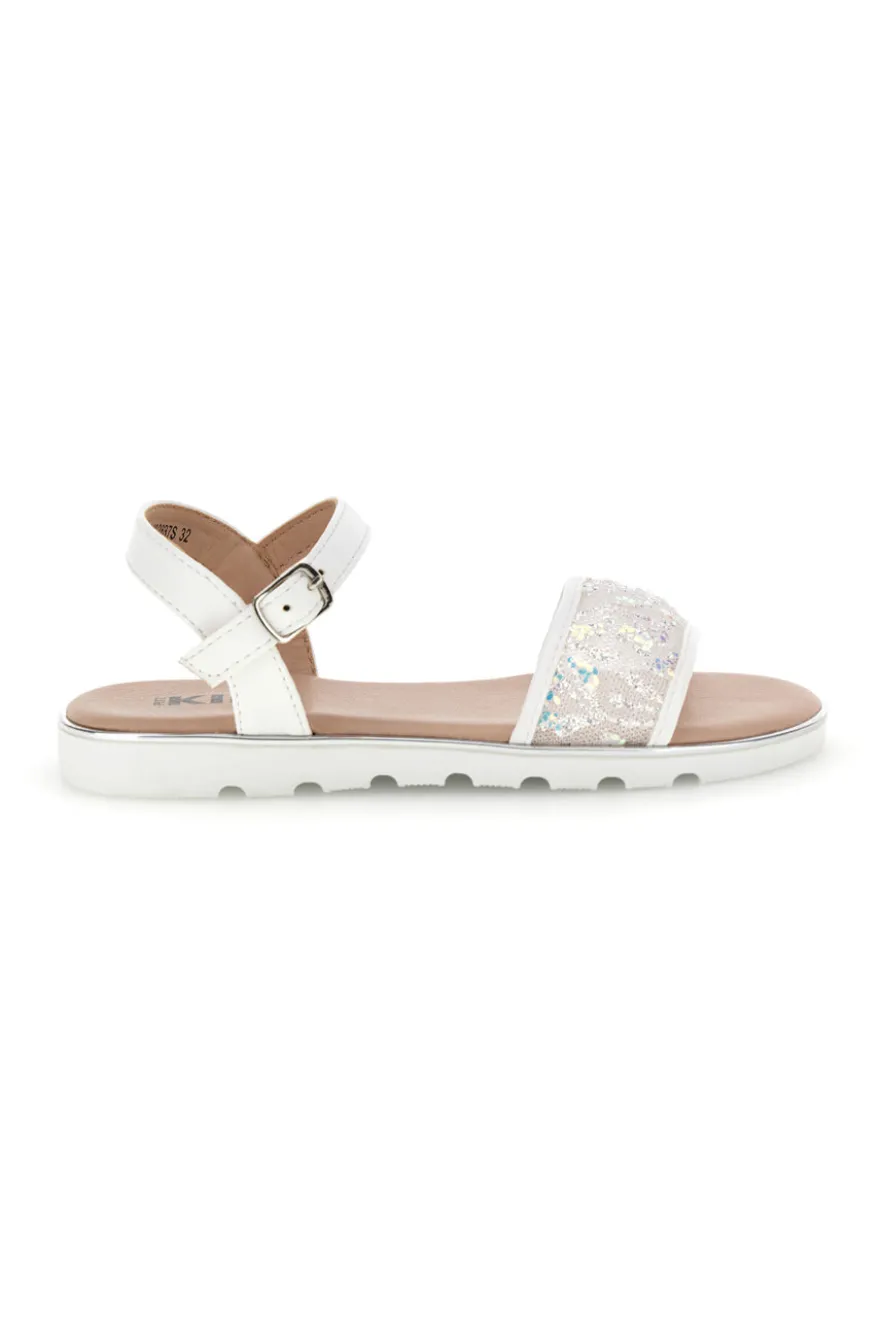 Sandali bianchi con fascia brillante Pitt kids 392637S