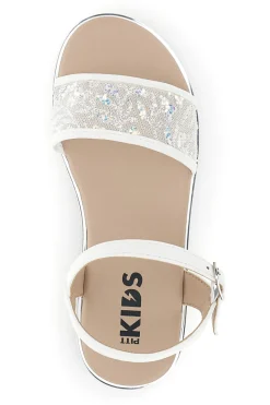 Sandali bianchi con fascia brillante Pitt kids 392637S