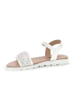 Sandali bianchi con fascia brillante Pitt kids 392637S