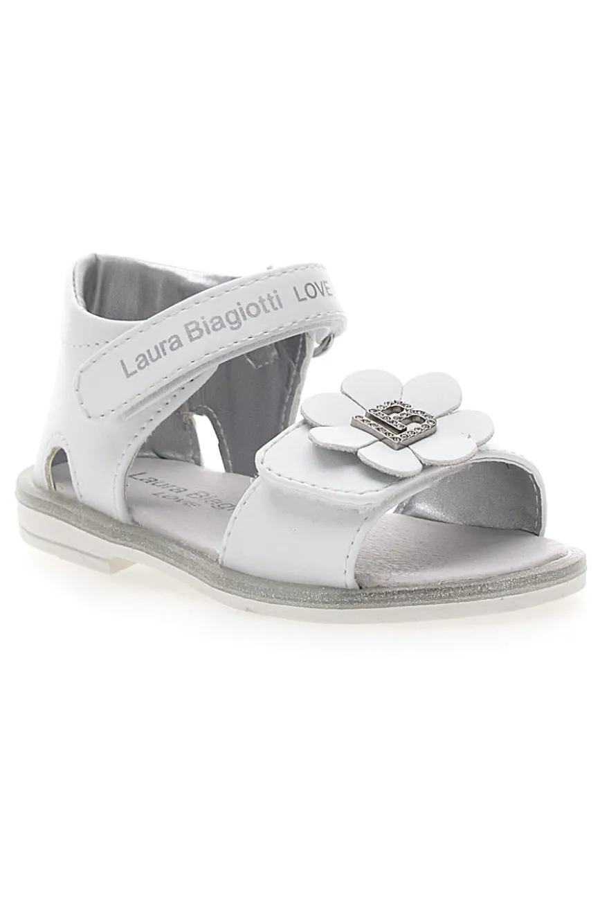Sandali bianchi con fiocco decorativo e velcro LAURA BIAGIOTTI 96319492